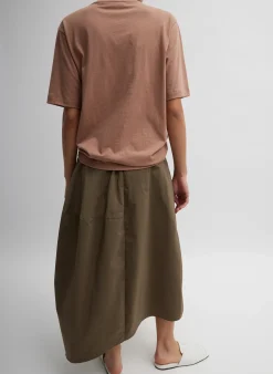 Outlet Tibi Nylon Asymmetrical Balloon Skirt Dark Taupe