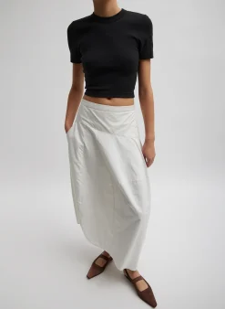 Discount Tibi Nylon Asymmetrical Balloon Skirt White