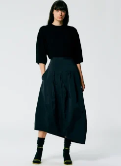 Best Tibi Nylon Asymmetrical Balloon Skirt Navy