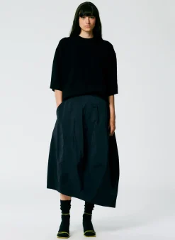 Best Tibi Nylon Asymmetrical Balloon Skirt Navy