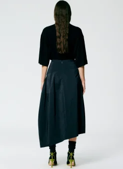 Best Tibi Nylon Asymmetrical Balloon Skirt Navy