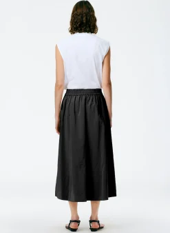 Clearance Tibi Nylon Pull On Full Skirt Black