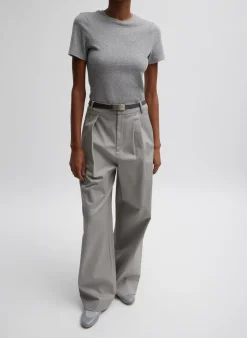 Outlet Tibi Oliver Cotton Stretch Tricotine Stella Pant Grey Moon