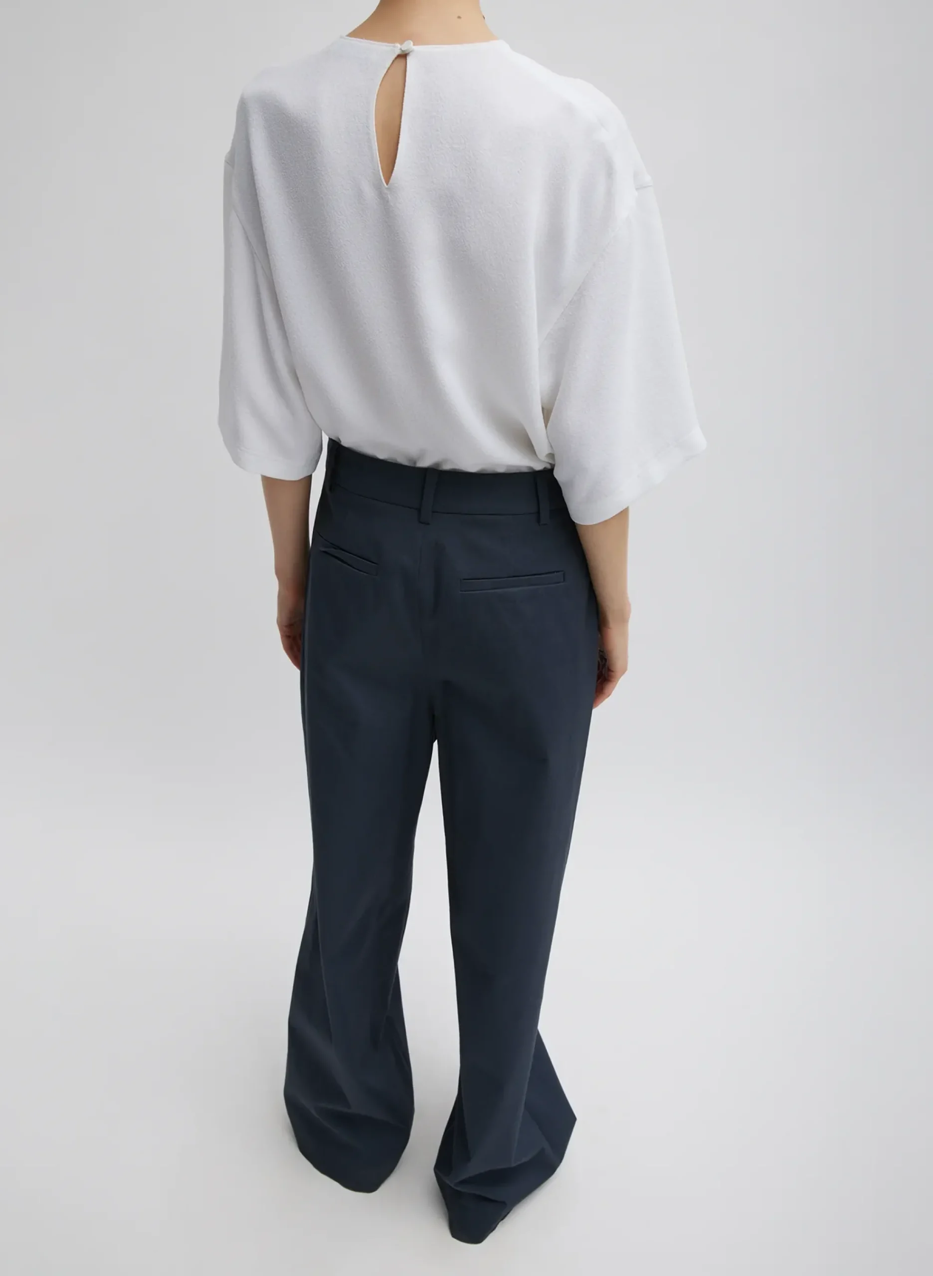Sale Tibi Pebble Sable Easy T-Shirt White