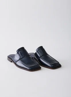 Outlet Tibi Pedro Slide Square Toe Loafer Navy