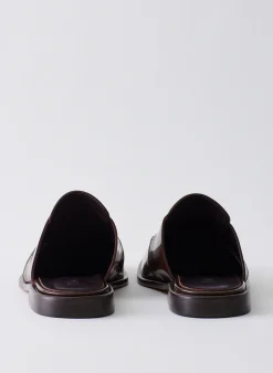 Clearance Tibi Pedro Slide Square Toe Loafer Brown