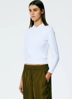Online Tibi Perfect Shrunken V-Neck T-Shirt White