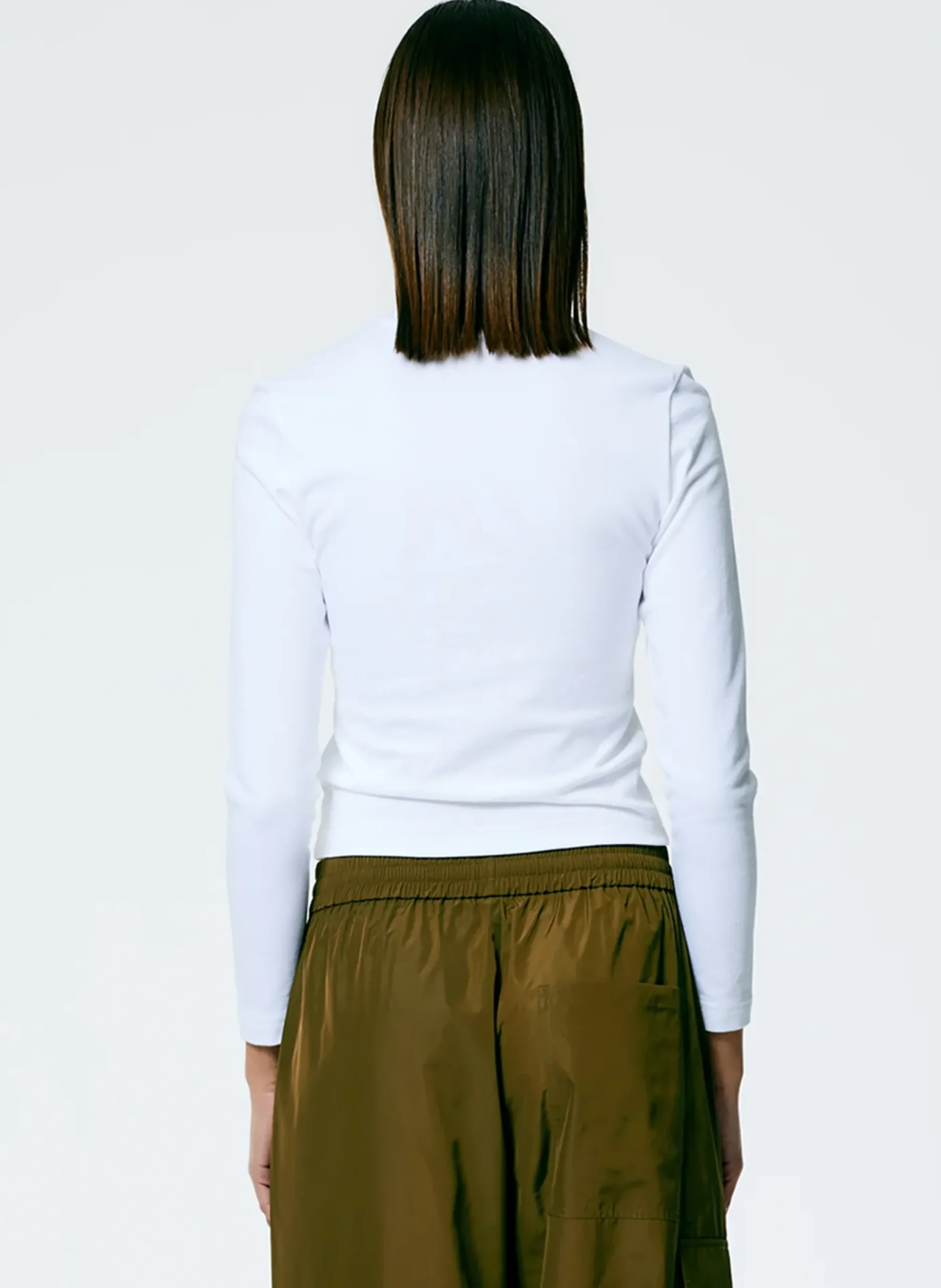 Online Tibi Perfect Shrunken V-Neck T-Shirt White