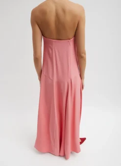 Online Tibi 4-Ply Silk Strapless Sculpted Dress Pink