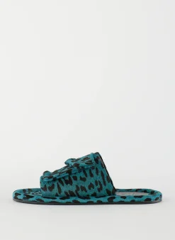 Tibi Pony Hair Calf Print Beryen Sandal Baby Blue