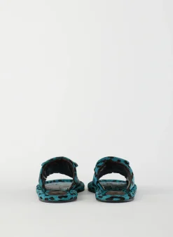 Tibi Pony Hair Calf Print Beryen Sandal Baby Blue