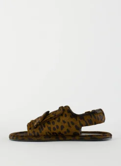 Discount Tibi Pony Hair Calf Print Slingback Beryen Sandal Olive Green
