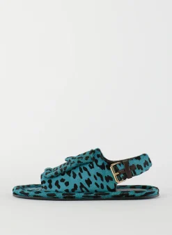 Clearance Tibi Pony Hair Calf Print Slingback Beryen Sandal Baby Blue