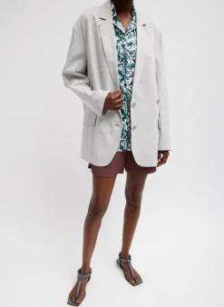 Online Tibi Recycled Nylon Batik Camp Shirt Hunter Green Multi