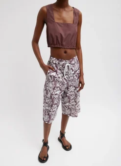Best Tibi Recycled Nylon Batik Cargo Short Cinnamon Multi