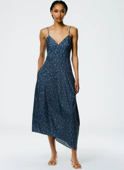 Hot Tibi Recycled Sporty Nylon Cheetah Cami Dress Navy Fog Multi