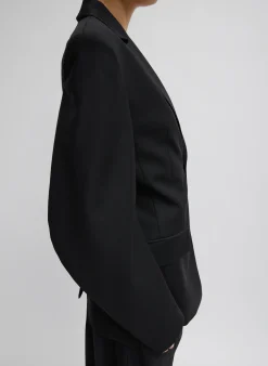 Clearance Tibi Recycled Tropical Wool Sculpted Blazer Black