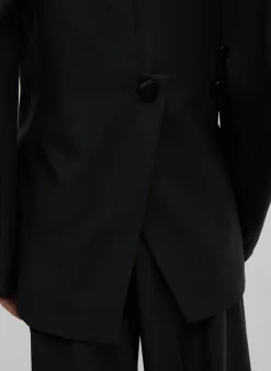 Clearance Tibi Recycled Tropical Wool Sculpted Blazer Black