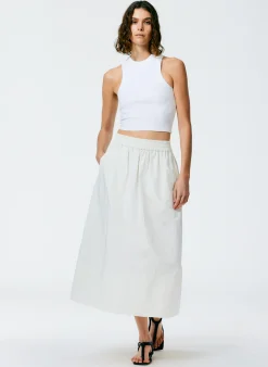 Sale Tibi Ribbed T-Shirt Cropped Tank White
