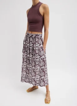 Discount Tibi Ribbed T-Shirt Cropped Tank Cinnamon
