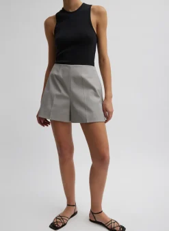 Online Tibi Ribbed T-Shirt Tank Black