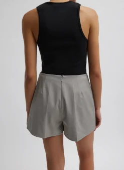 Online Tibi Ribbed T-Shirt Tank Black