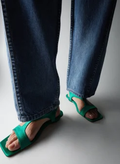 Best Tibi Rubin Satin Sandal Green