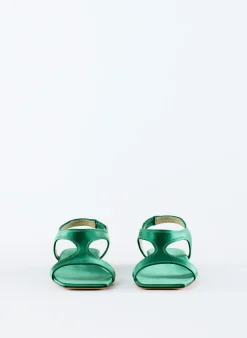 Best Tibi Rubin Satin Sandal Green