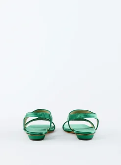 Best Tibi Rubin Satin Sandal Green