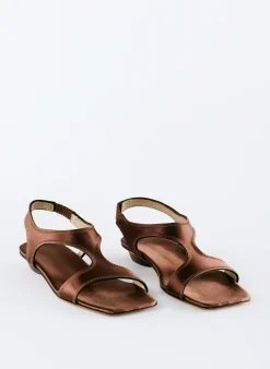 Best Tibi Rubin Satin Sandal Brown