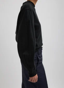 Best Tibi Sculpted Long Sleeve Sweatshirt Black
