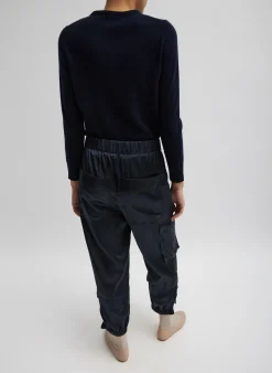 Outlet Tibi Shiny Nylon Pull On Wilt Jogger Navy