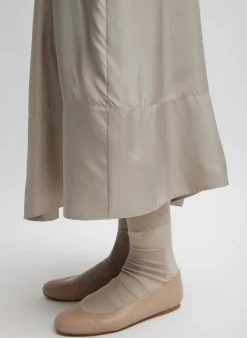 Discount Tibi Silk Habutai Circular Seamed Skirt Light Stone