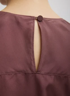 Online Tibi Silk Habutai Circular Top Cinnamon