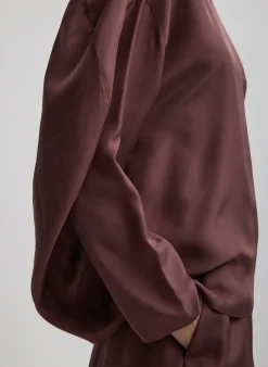 Online Tibi Silk Habutai Circular Top Cinnamon