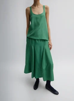 Outlet Tibi Silk Habutai Tank Top Green Tea