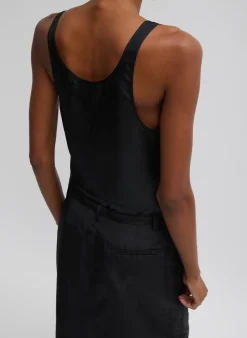 Hot Tibi Silk Habutai Tank Top Black