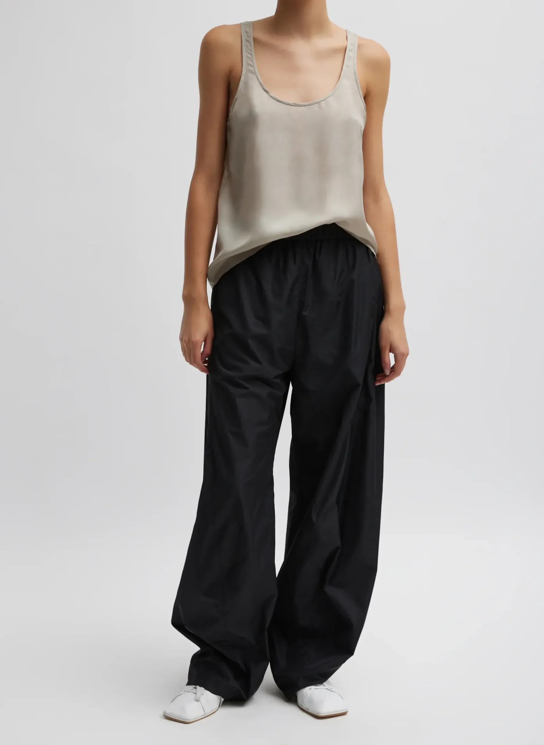 Outlet Tibi Silk Habutai Tank Top Light Stone