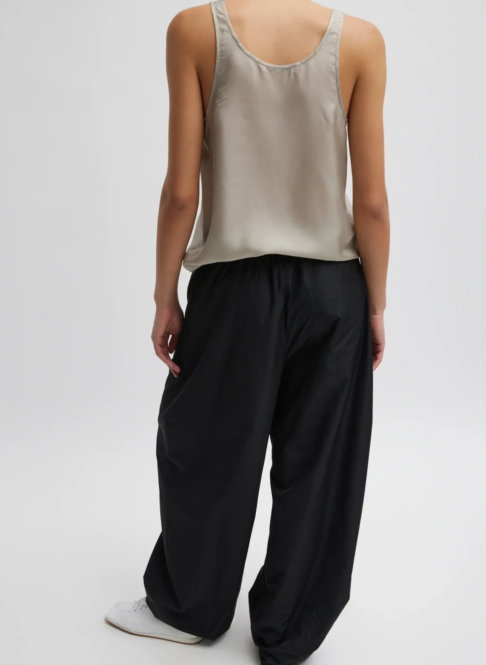 Outlet Tibi Silk Habutai Tank Top Light Stone
