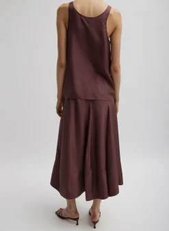 Online Tibi Silk Habutai Tank Top Cinnamon