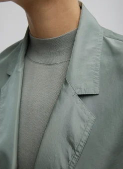 New Tibi Silk Nylon Liam Blazer Pumice Grey