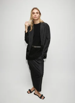 Tibi Silk Nylon Liam Blazer Black