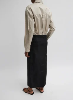Outlet Tibi Silk Nylon Maxi Skirt Black