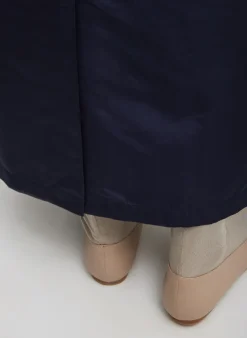 Tibi Silk Nylon Maxi Skirt Navy