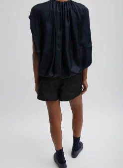 Clearance Tibi Silk Nylon Pull On Shorts Black