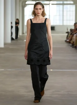 Best Tibi Silk Nylon Straight Leg Trouser Black