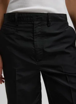 Best Tibi Silk Nylon Straight Leg Trouser Black