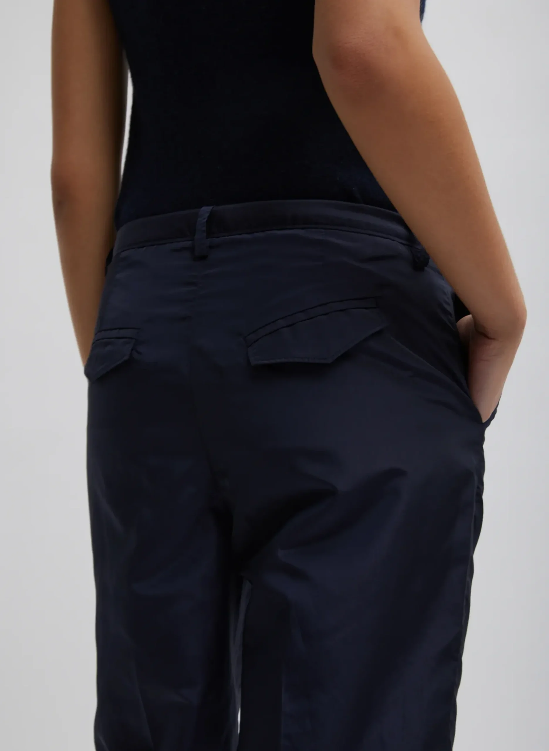 Outlet Tibi Silk Nylon Straight Leg Trouser Navy