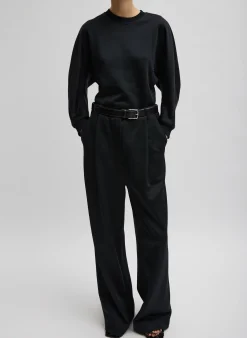 Online Tibi Silk Terry Pleated Pull On Pant Black
