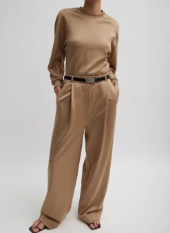 Discount Tibi Silk Terry Sculpted Sleeve Slim Sweatshirt Granola